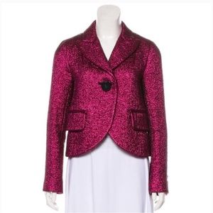 MARC JACOBS Metallic Pink Boucle Silk Wool Jacket